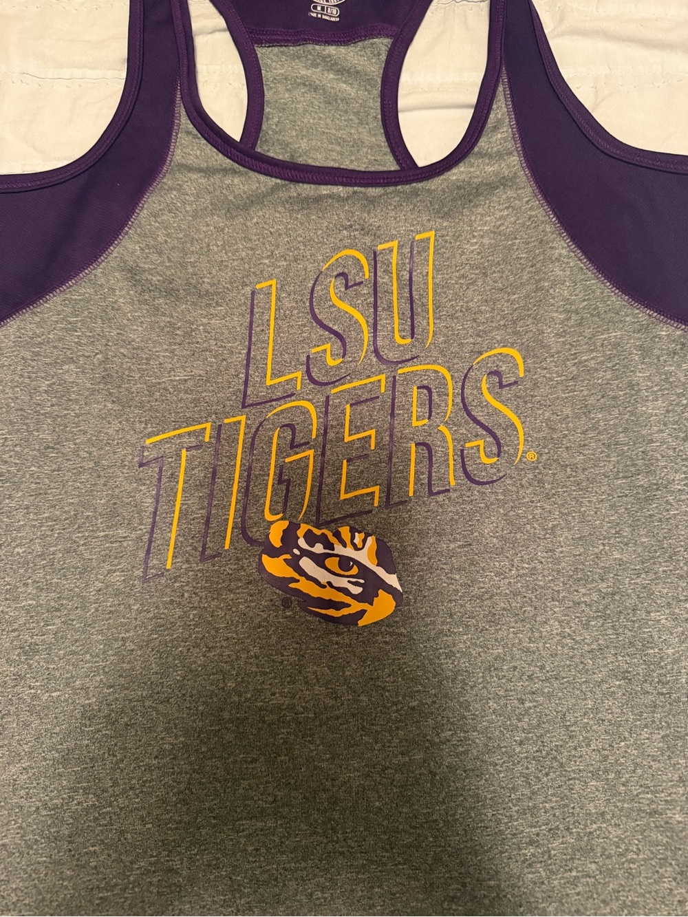LSU Rivalry Threads Purple and Gray Racerback Tank - Picture 3 of 4